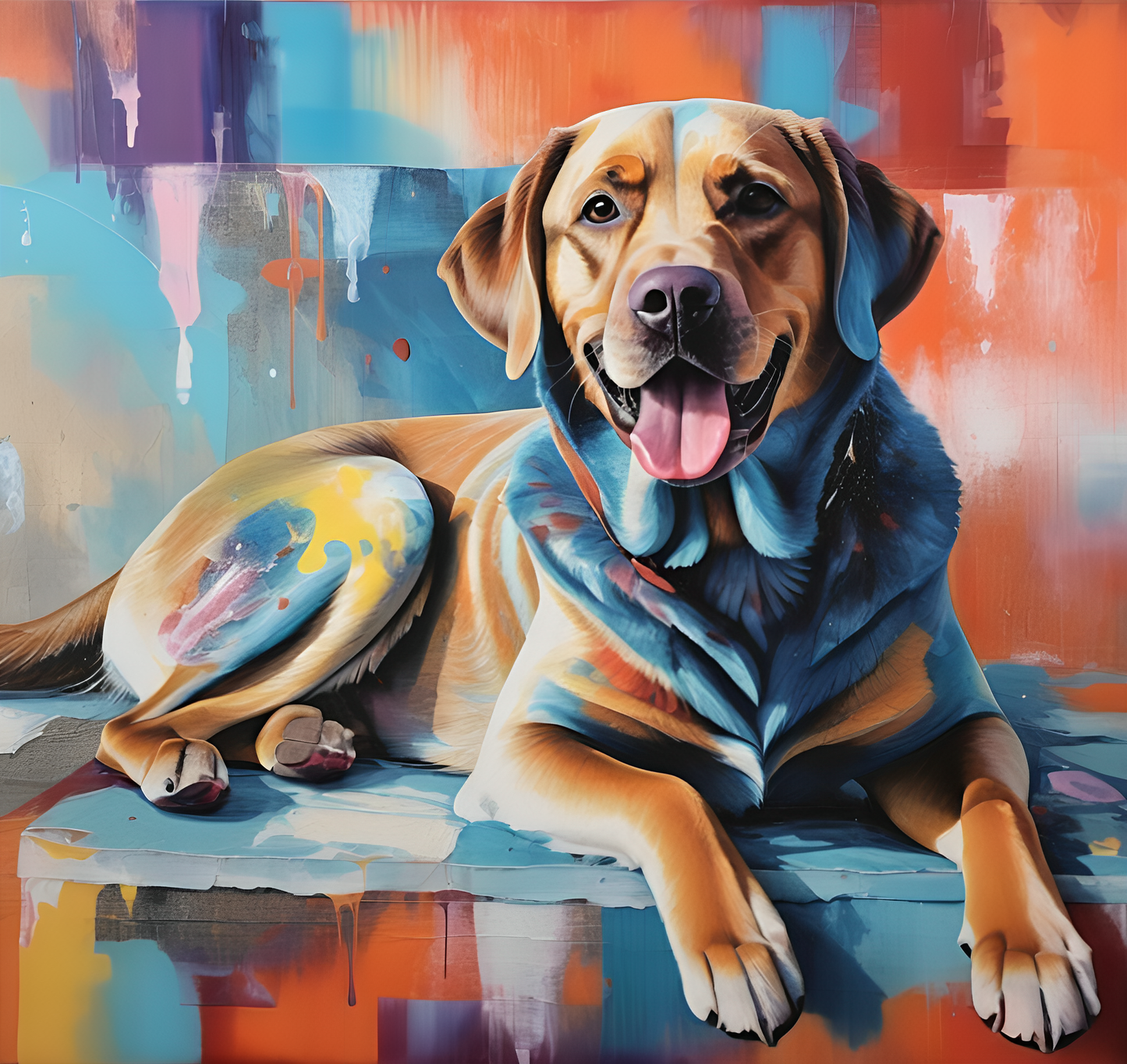 Chromatic Fusion Pet Portrait