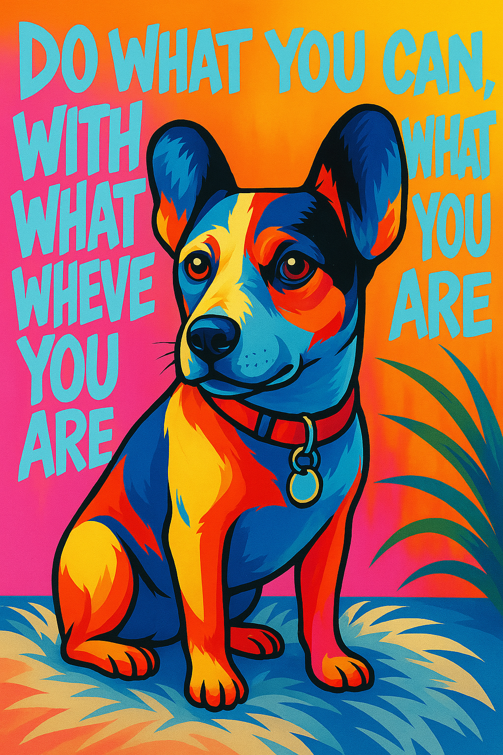 Neon Fusion Pet Portrait