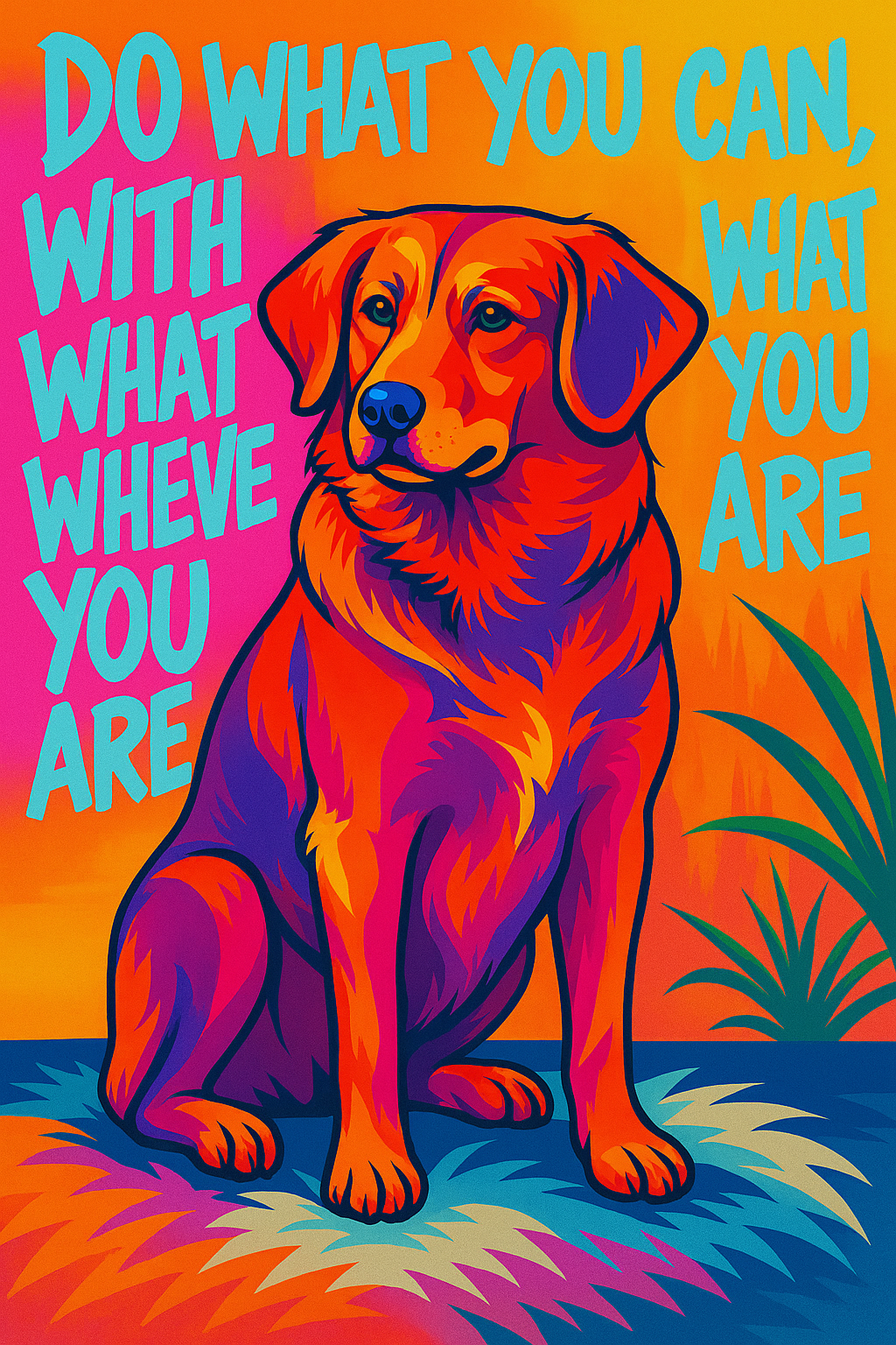 Neon Fusion Pet Portrait