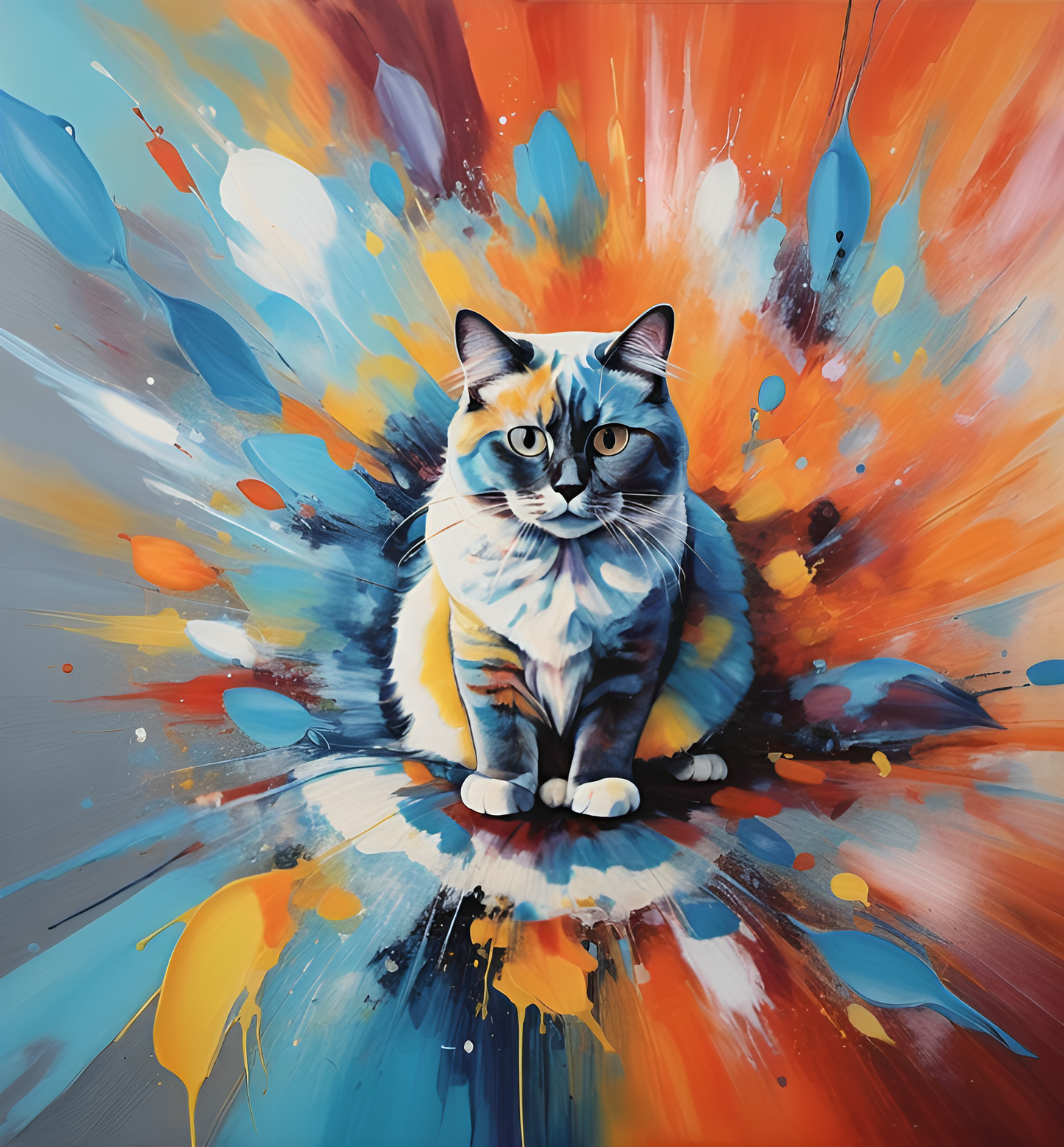 Chromatic Fusion Pet Portrait