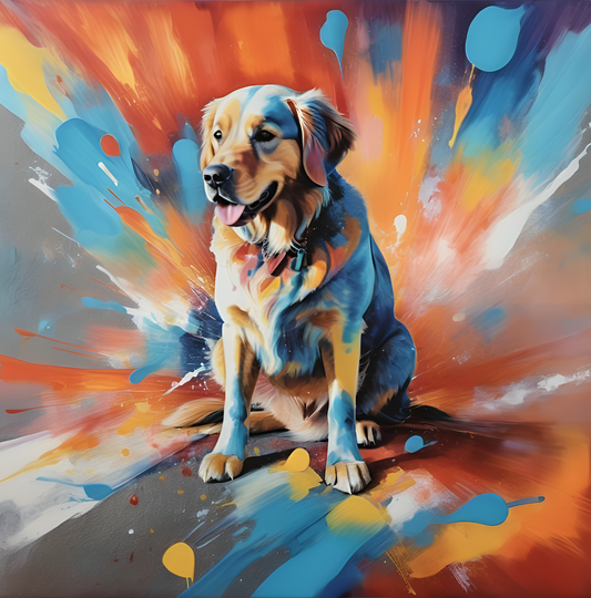 Chromatic Fusion Pet Portrait
