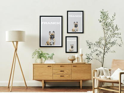 Modern Grey Pet Portrait